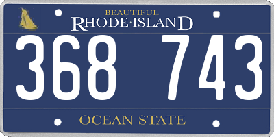 RI license plate 368743