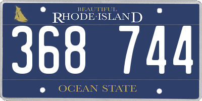 RI license plate 368744