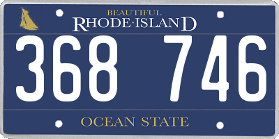 RI license plate 368746