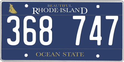 RI license plate 368747