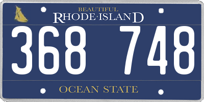 RI license plate 368748