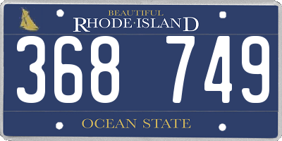 RI license plate 368749