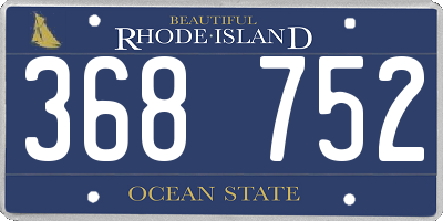 RI license plate 368752