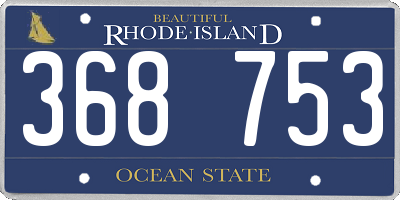 RI license plate 368753