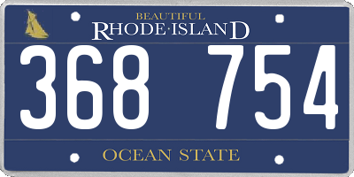 RI license plate 368754