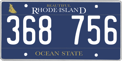 RI license plate 368756
