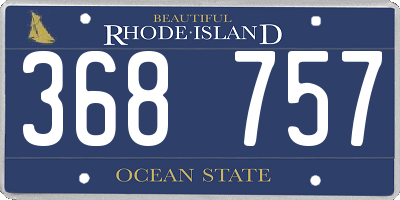 RI license plate 368757