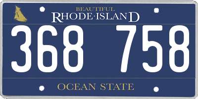 RI license plate 368758