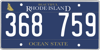 RI license plate 368759