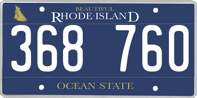 RI license plate 368760