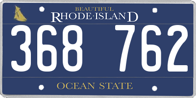 RI license plate 368762
