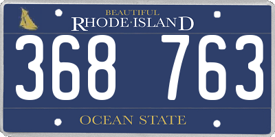 RI license plate 368763