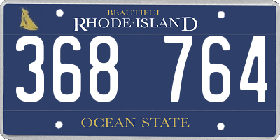 RI license plate 368764