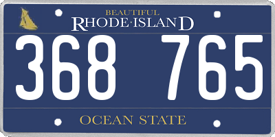 RI license plate 368765