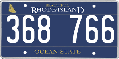 RI license plate 368766