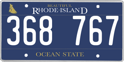 RI license plate 368767