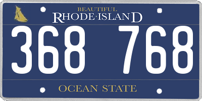 RI license plate 368768