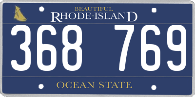 RI license plate 368769