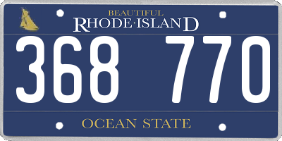 RI license plate 368770