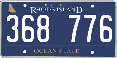 RI license plate 368776