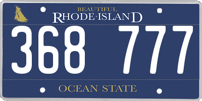 RI license plate 368777