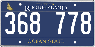 RI license plate 368778