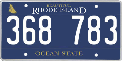 RI license plate 368783