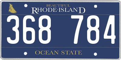 RI license plate 368784