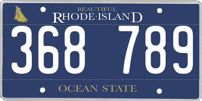 RI license plate 368789