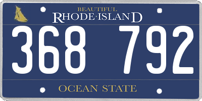 RI license plate 368792