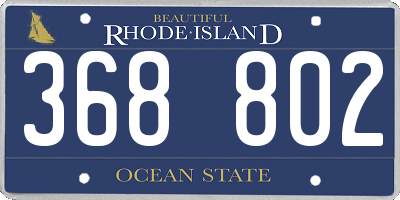 RI license plate 368802