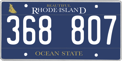 RI license plate 368807