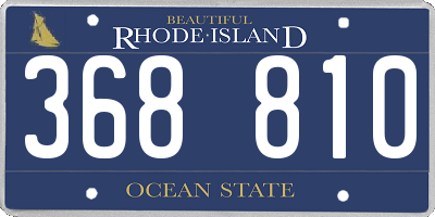 RI license plate 368810