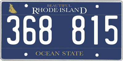 RI license plate 368815