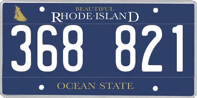 RI license plate 368821