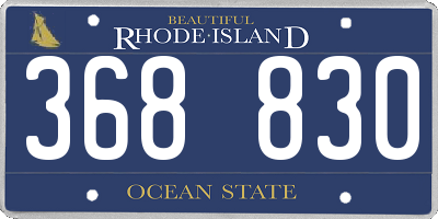 RI license plate 368830