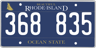 RI license plate 368835