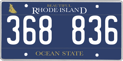 RI license plate 368836