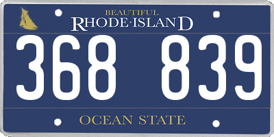 RI license plate 368839