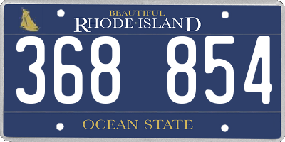 RI license plate 368854