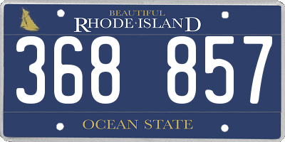 RI license plate 368857