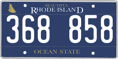 RI license plate 368858