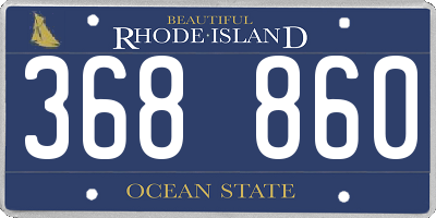 RI license plate 368860