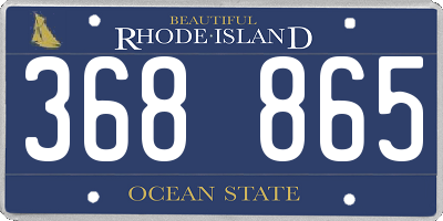 RI license plate 368865