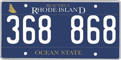 RI license plate 368868