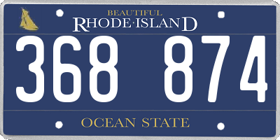 RI license plate 368874