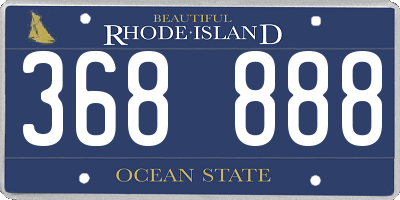 RI license plate 368888