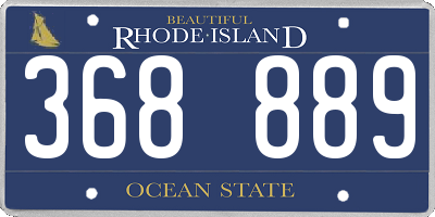 RI license plate 368889