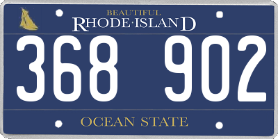 RI license plate 368902