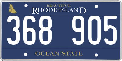 RI license plate 368905